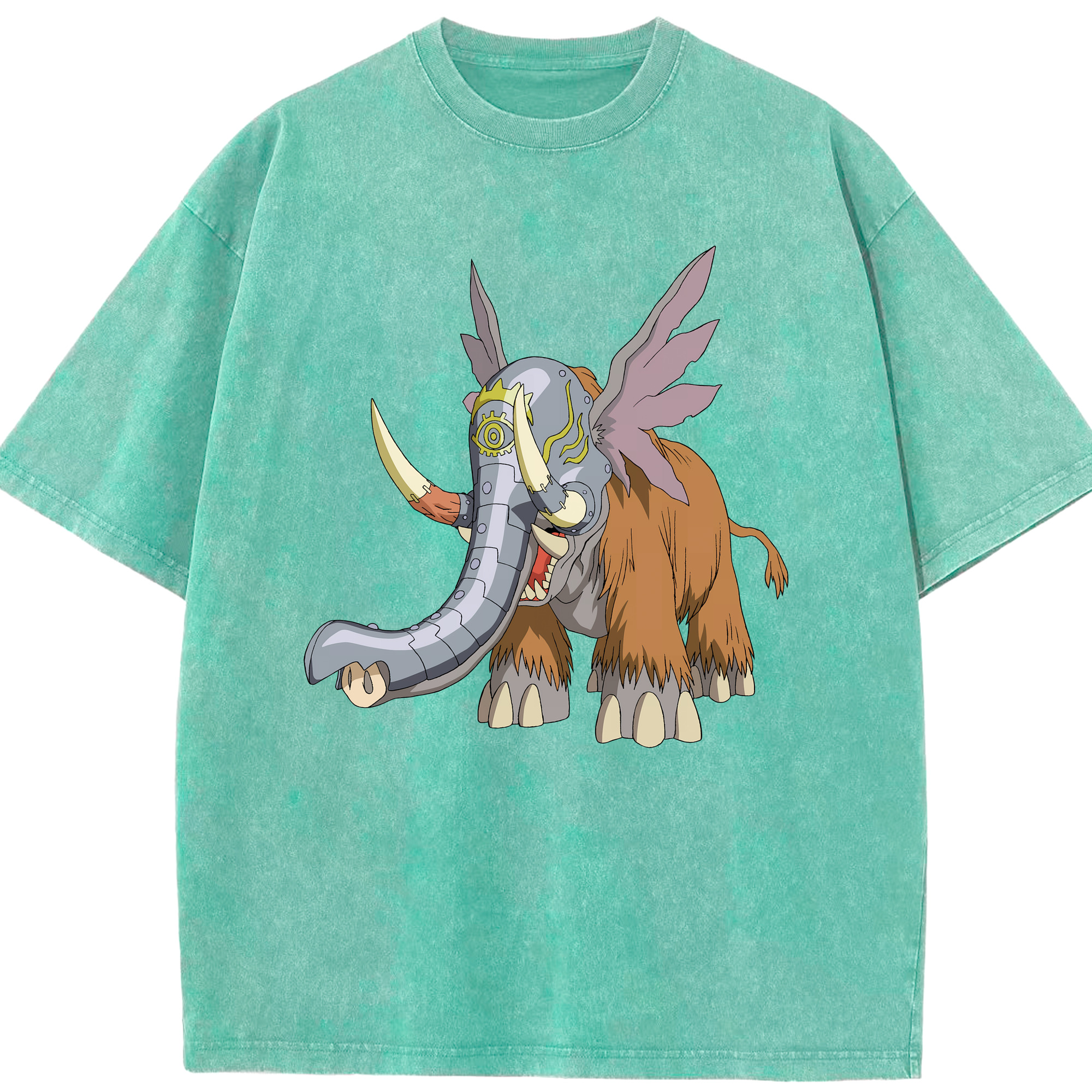 （画像用） Digimon デジタルモンスター/デジモン 綿100% ヴィンテージ風 半袖Tシャツ（フロントプリント）